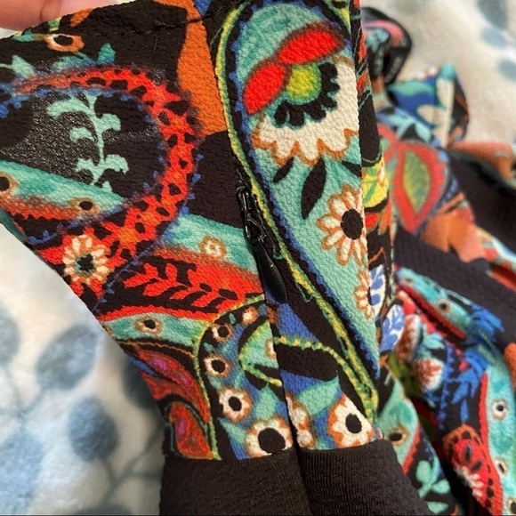 SHELLEY Klassen Paisley Colourful Printed Mini Dress Large - Picture 6 of 7